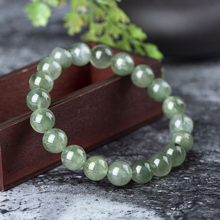 Buddha Stones Natural Green Crystal Blessing Wealth Bracelet