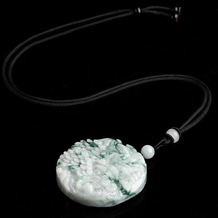 Buddha Stones Mountain Landscape Jade Abundance String Necklace