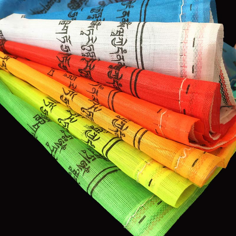 Tibetan Blessing Outdoor 25 Pcs Triangle Prayer Flag Decoration