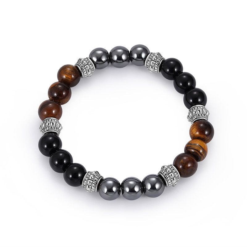 Buddha Stones Tiger Eye and Hematite Good Luck and Healing Bracelet