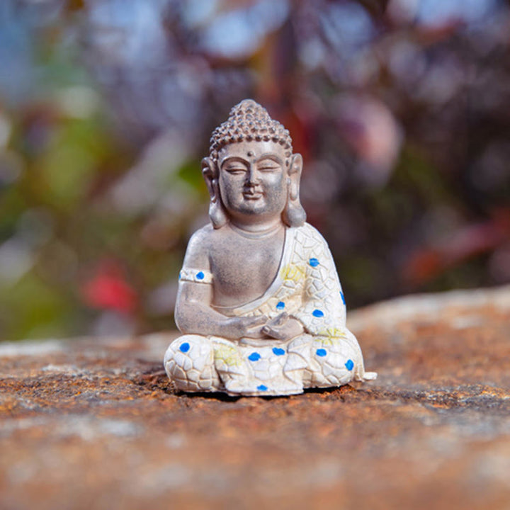 Meditating Zen Buddha Serenity Resin Statue Figurine Home Decoration