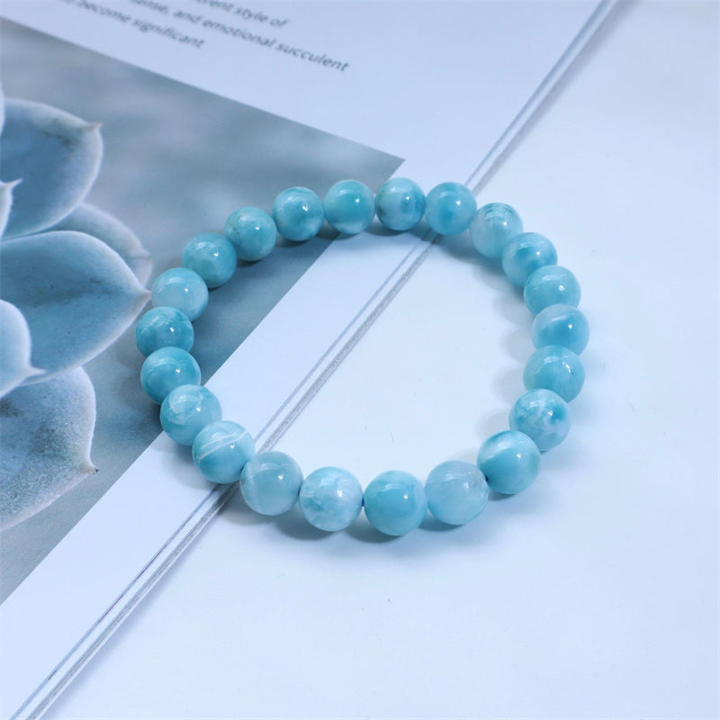 Buddha Stones Natural Larimar Wisdom Confidence Bracelet