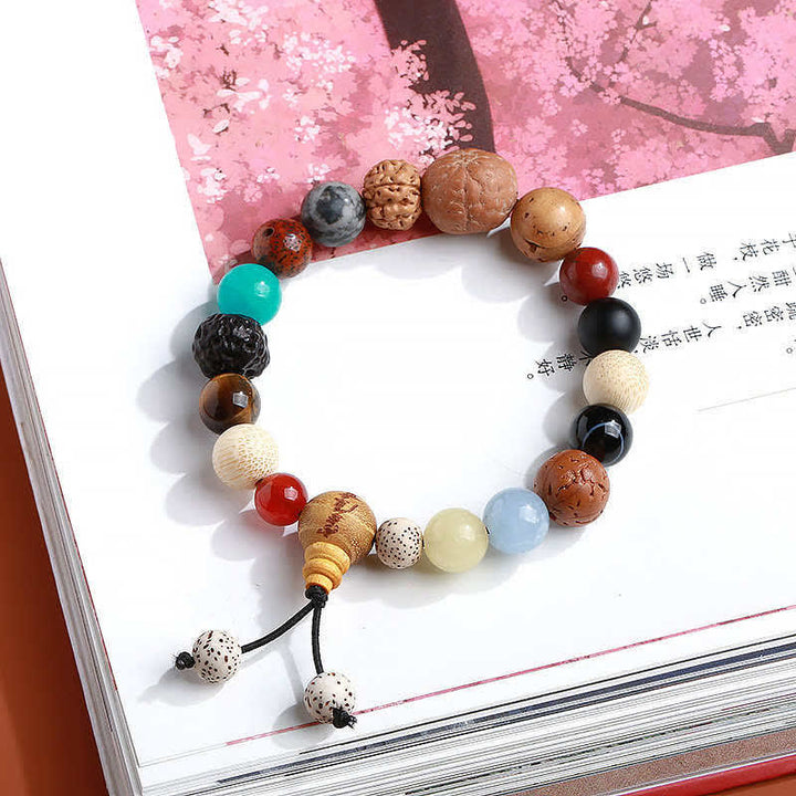 Buddha Stones Bodhi Seed Agate Wisdom Harmony Wrist Mala Bracelet