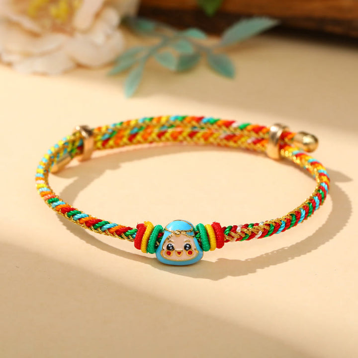 Buddha Stones Colorful Rope Zongzi Pattern Luck Handmade Child Adult Bracelet