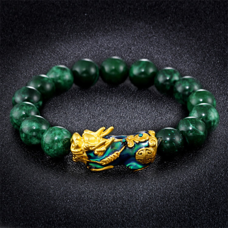 Buddha Stones Pixiu Jade Abundance Protection Bracelet