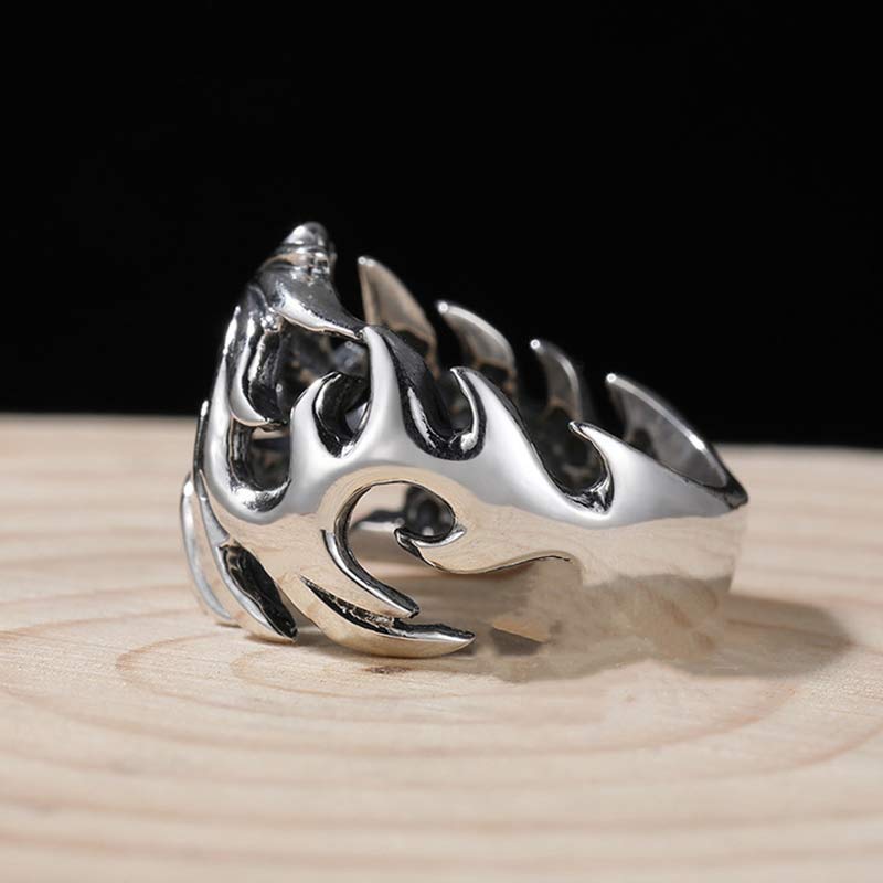 Buddha Stones Dragon Pattern Protection Strength Adjustable Ring