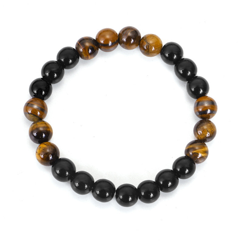 Buddha Stones Tibetan Black Onyx Tiger Eye Protection Necklace Mala Set