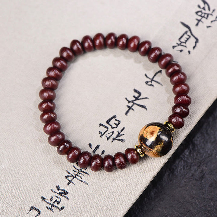 Buddha Stones Natural Tibetan Purple Bodhi Seed Bead Harmony Bracelet