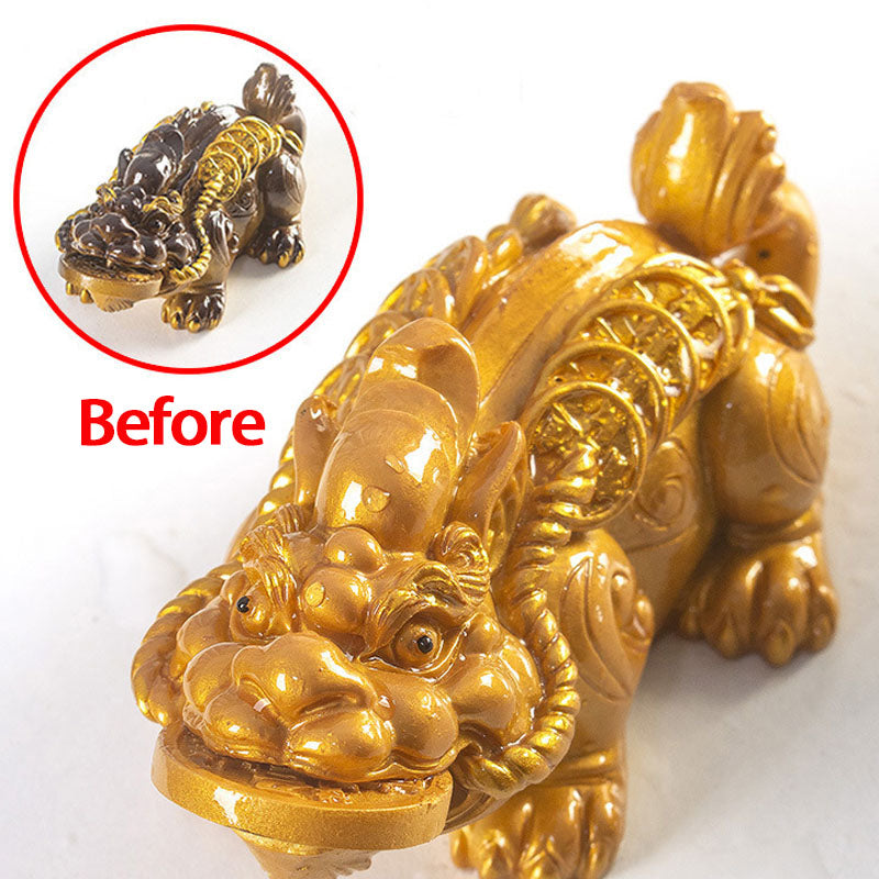 Buddha Stones Color Changing Small PiXiu Copper Coins Resin Tea Pet Wealth Home Figurine Decoration