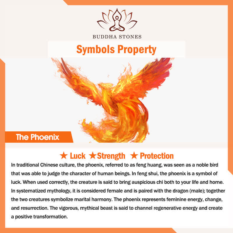 Buddha Stones Colorful Phoenix Flower Luck Strength Necklace Pendant