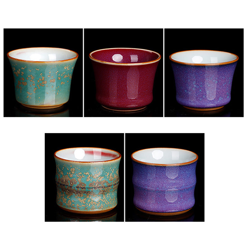 Buddha Stones Kiln Change Ceramic Bamboo Design Teacup Kung Fu Tea Cup