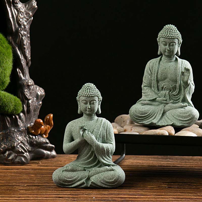 Tibetan Meditation Contemplation Buddha Serenity Compassion Statue Figurine Decoration