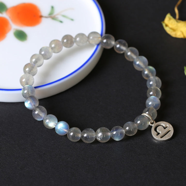 12 Constellations of the Zodiac Moonstone Charming Bracelet