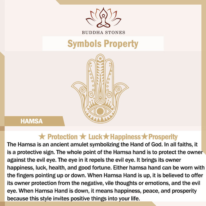 Buddha Stones Hamsa Symbol Luck Protection Necklace Pendant