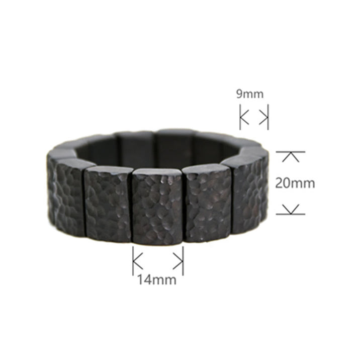 Buddha Stones Vintage Ebony Wood Texture Peace Couple Bracelet