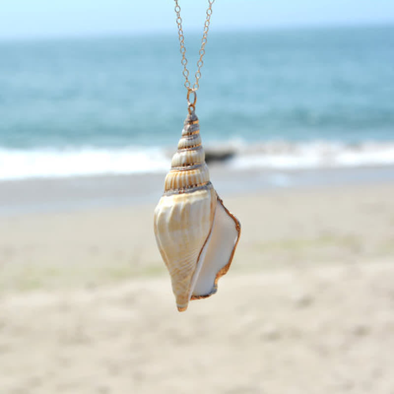 Natural Shankha Conch Shell Seashell Lucky Necklace Pendant