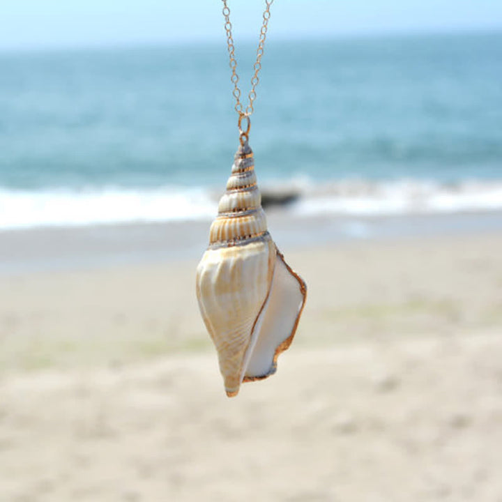 Natural Shankha Conch Shell Seashell Lucky Necklace Pendant