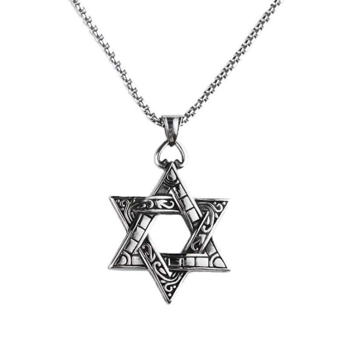 Buddha Stones Star of David Protection Necklace Pendant