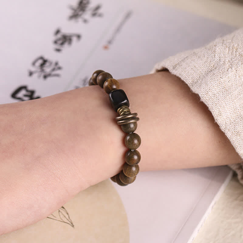 Tibetan Green Sandalwood Crystal Soothing Peace Bracelet