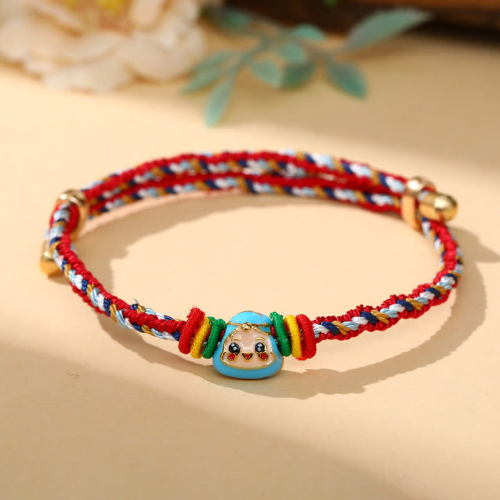 Buddha Stones Colorful Rope Zongzi Pattern Luck Handmade Child Adult Bracelet