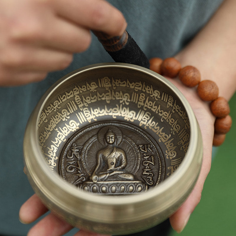 Tibetan Sound Bowl Handcrafted for Focus and Meditation Peaceful Happiness Singing Bowl Set