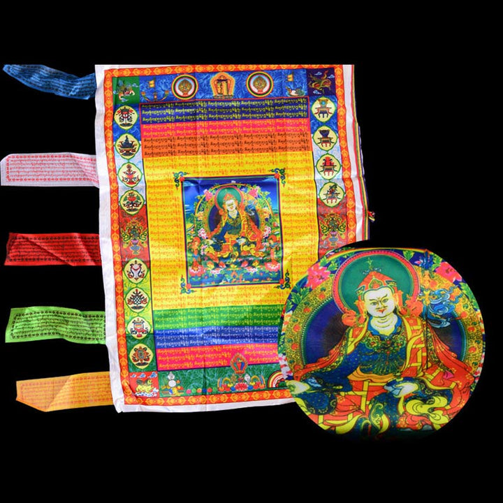 Buddha Stones Tibetan Colorful Windhorse Protection Outdoor Prayer Flag Decoration