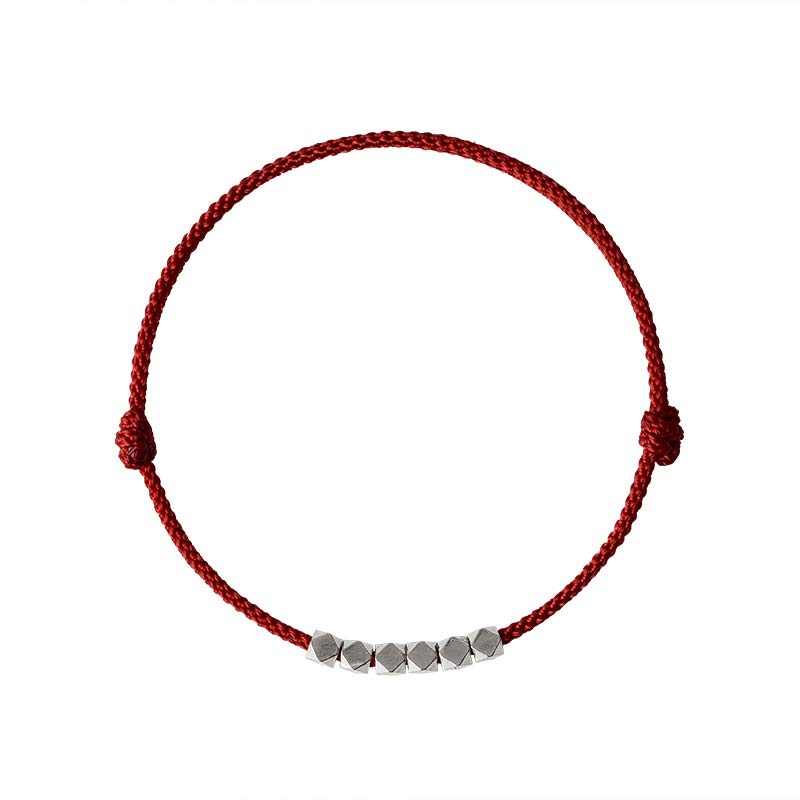 Buddha Stones 925 Sterling Silver Red String Braid Bracelet Anklet