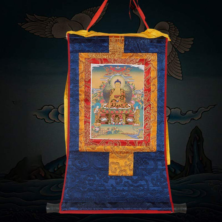 Tibetan Framed Thangka Blessing Protection Decoration