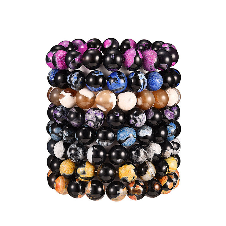 Buddha Stones Various Agate Black Onyx Protection Bracelet