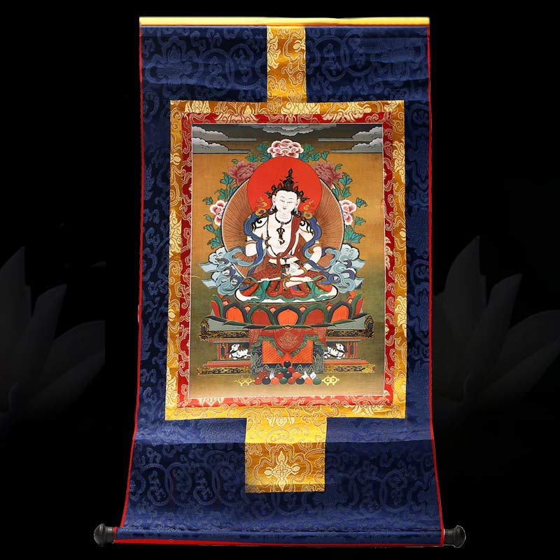 Tibetan Framed Thangka Blessing Protection Decoration