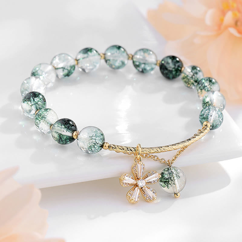 Green Phantom Crystal Confidence Charm Bracelet