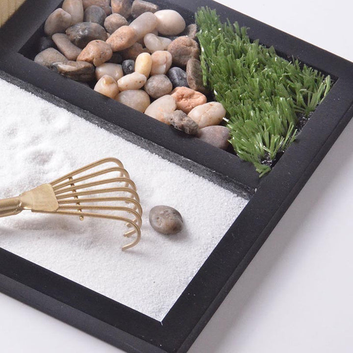 Buddha Stones Grass Rocks Landscape Enlightenment Meditation Zen Garden Home Decoration