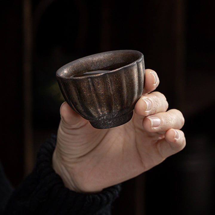 Buddha Stones Lotus Pod Leaf Flower Auspicious Clouds Ceramic Teacup Kung Fu Tea Cup