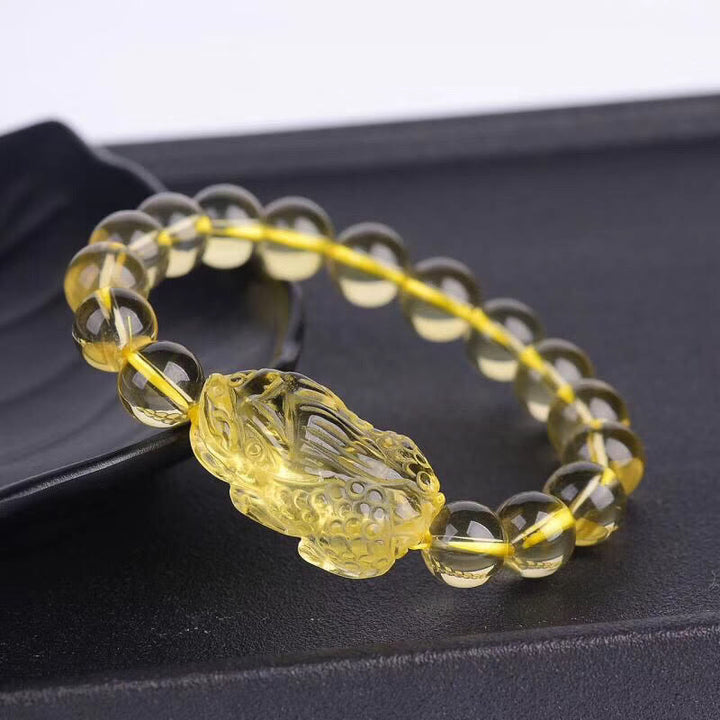 Natural Citrine Pi Xiu Stretch Bracelet