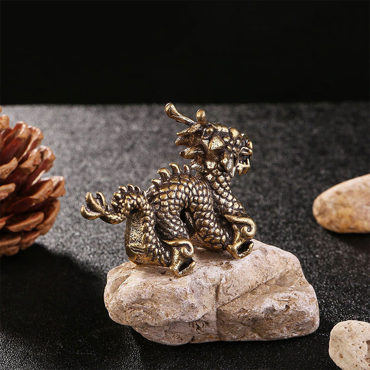 Buddha Stones Year Of The Dragon Small Auspicious Brass Dragon Luck Success Home Decoration