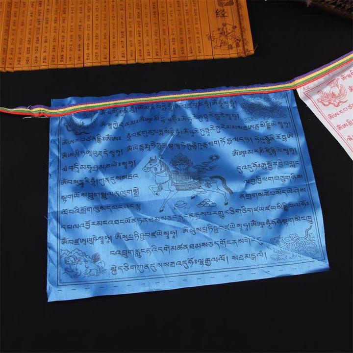 Tibetan 5 Colors Windhorse Auspicious Outdoor Prayer Flag