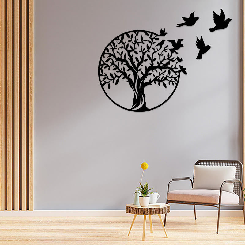 Buddha Stones Tree of Life Birds Sign Housewarming Gift Unity Wall Art