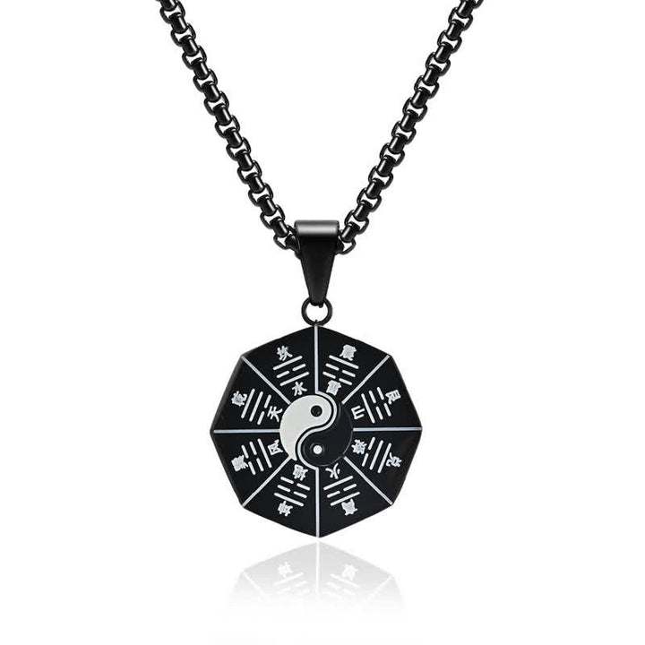 Bagua Yin Yang Titanium Steel Balance Necklace Pendant