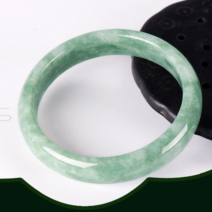 Buddha Stones Natural Jade Prosperity Bangle Bracelet