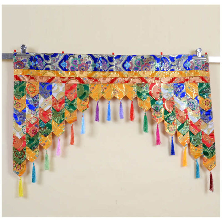 Tibetan Five Colors Hanging Curtain Prayer Altar Healing Meditation Curtain