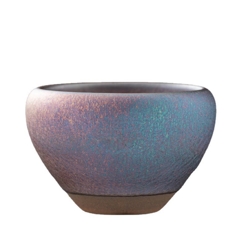 Buddha Stones Vintage Purple Rainbow Chinese Jianzhan Kiln Change Porcelain Teacup Kung Fu Tea Cup
