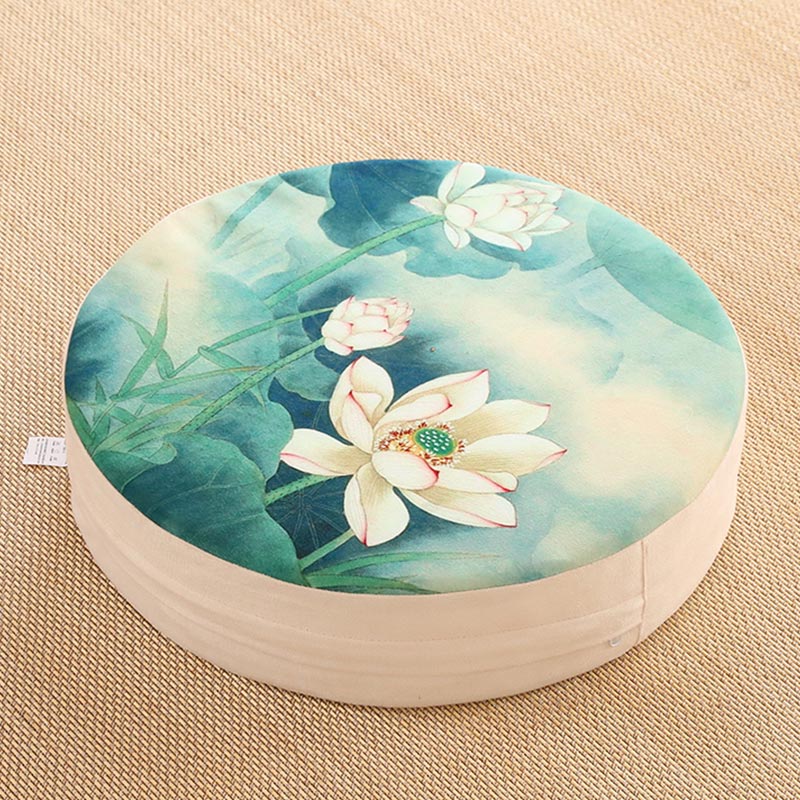 Lotus Simple Pattern Cotton Linen Meditation Seat Cushion Home Decoration