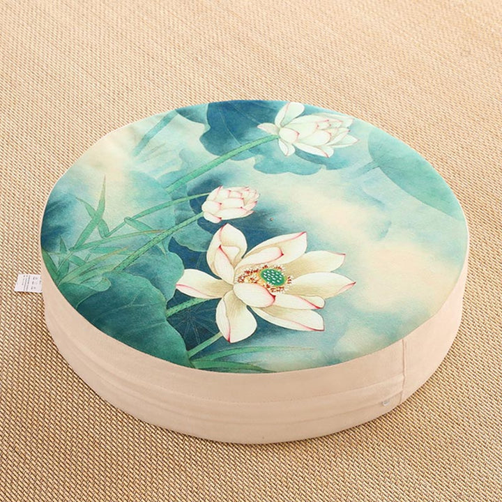 Lotus Simple Pattern Cotton Linen Meditation Seat Cushion Home Decoration