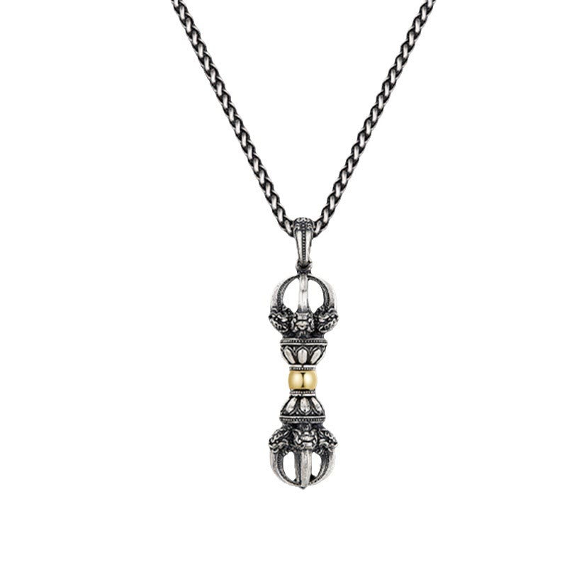 Buddha Stones Tibetan Dorje Vajra Design Wealth Necklace Pendant