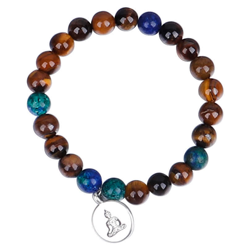 108 Mala Beads Tiger Eye Buddha Strength Bracelet Tassel Necklace Pendant