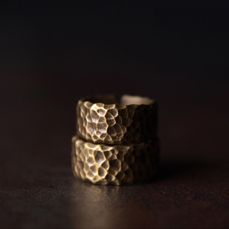 Tibetan Bump Texture Design Copper Brass Luck Ring