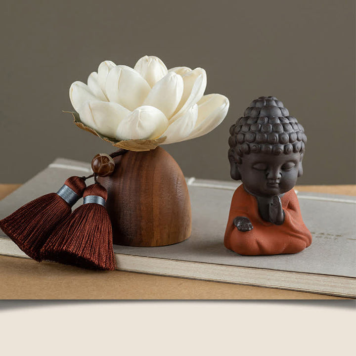 Black Peach Wood Buddha Flower Calm Cure Decorations