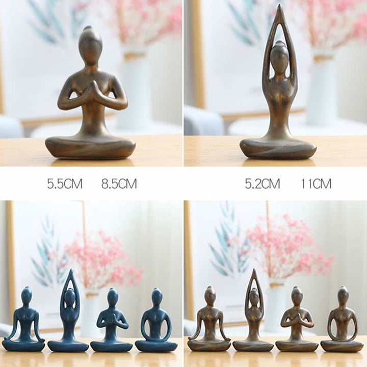 Abstract Yoga Meditation Exercise Ceramics Spiritual Figurine Sculpture Decoration