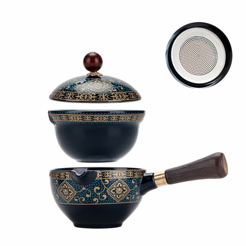 Chinese Gongfu Tea Set Design Ceramic Teapot Portable Gift Bag