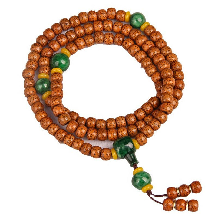 Buddha Stones 108 Beads Mala Bodhi Seed Jade Harmony Bracelet